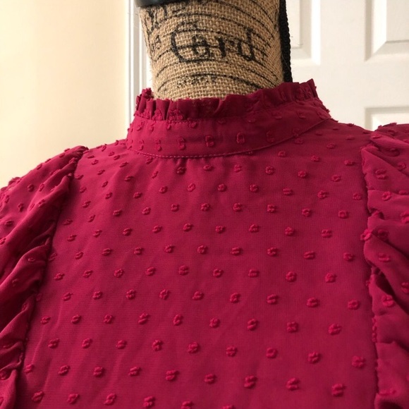 bleuh ciel | Sheer Ruffle High Neck Blouse 👚 - Picture 5 of 6